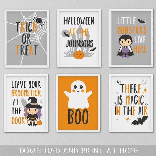 8 x 10 inches Halloween Printables | Family Halloween | Cute Halloween | Halloween Kid prints | Personalised Halloween | Halloween Decor |