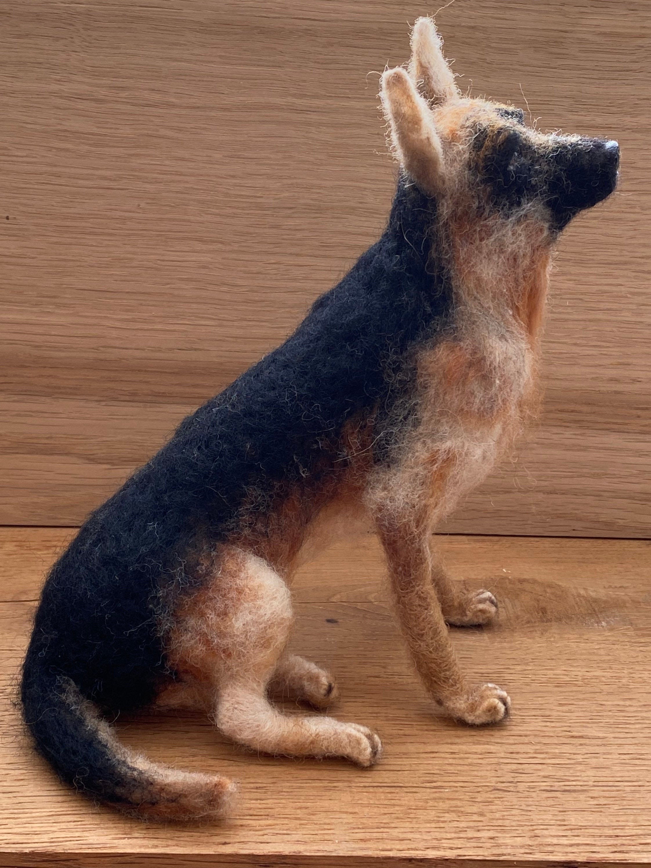 German Shepherd. Needle felted.OAK. Free postage Etsy