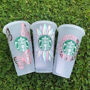 Summer Starbucks Cold Tumbler Cups with straw image 1
