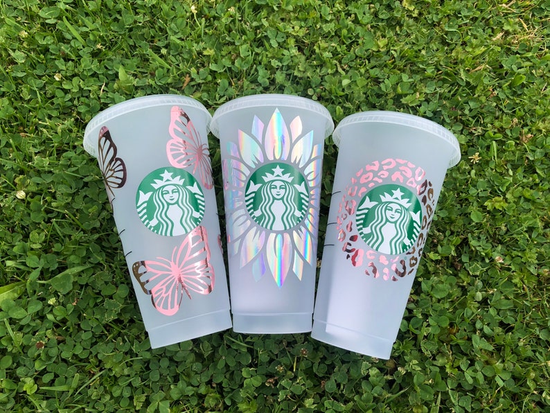 Summer Starbucks Cold Tumbler Cups with straw image 1
