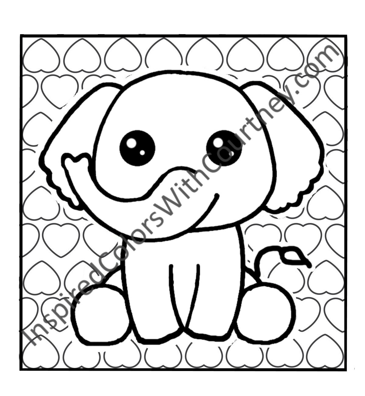PDF Elephant Coloring Page From Inspired Colors with Winslow | Etsy