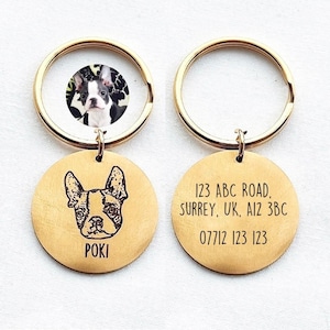 Own Photo Pet Tag, Engraved Pet Portrait Tag, Pet ID Tag, Personalised Dog Tag, Dog Photo Tag, Custom Pet Tag, Pet Picture Dog Tag