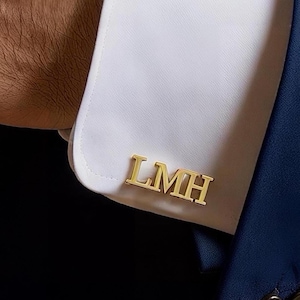 Gemelos personalizados para hombre, gemelos con nombre personalizado, gemelos con múltiples iniciales, accesorios para hombre para graduación, boda, evento empresarial