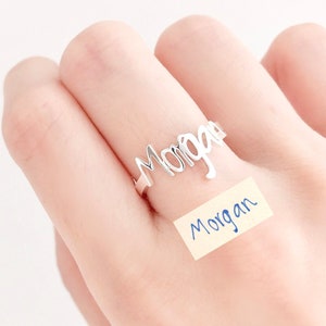 Actual Signature Ring, Memorial Ring, Handwriting Ring, Custom Writing Ring, Personalised Jewellery, Personalised Message Ring, Memory Gift