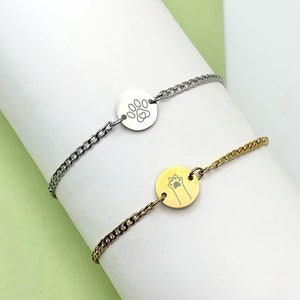 Custom Pet Curb Bracelet, Engraved Pet Jewellery, Personalised Pet Theme Wristband, Cartoon Pet Bracelet with Thick Chain, Custom Pet Gift