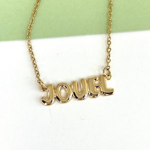 Collar con placa de identificación de burbujas, collar de letras 3D personalizado, collar con nombre de burbujas, collar 3D personalizado, collar de globos personalizado, regalo para ella
