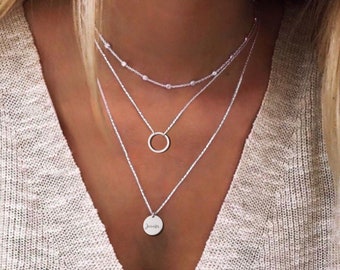 Double layer 2024 necklace sterling silver
