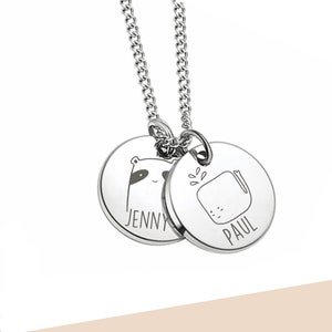 Collar con nombre de animal grabado, collar con diseño de cerdo, oso, caballo, conejo, pollo, perro y gato, dije de animal de dibujos animados, joyería de animales kawaii, para amantes de los animales
