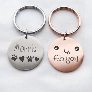 Name Pet Tag, Pet ID Tag, Personalised Pet Tag, Cute Dog Name Tag, Dog Tag in Gold, Rose Gold, Silver, Custom Dog Gift, Engraved Dog Tag