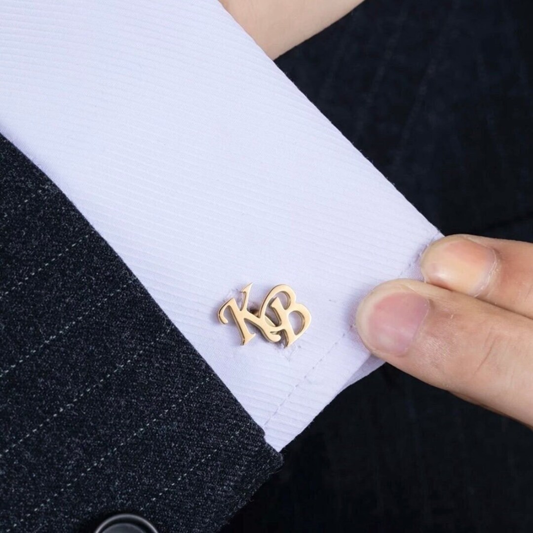 Mens Initial Cuff Links Cuff-Daddy Letter F Cufflinks - Monogram Initial Cuff Links With Gift Box For Men Alphabet Cufflinks For Groomsmen