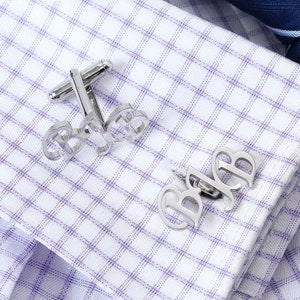 Custom Letter Cuff Links, Personalised Cufflinks, Double Letter Cuff Links, Two Initial Cufflinks, Anniversary Wedding Fathers Day Gift image 6