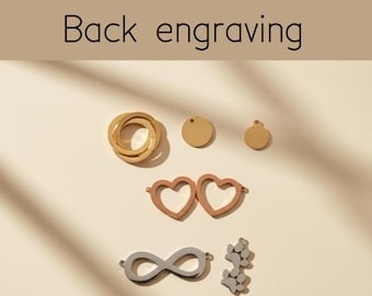 Back Engraving (per charm), Extra Personalisation at the Back of Charm, Additional Back Engraving