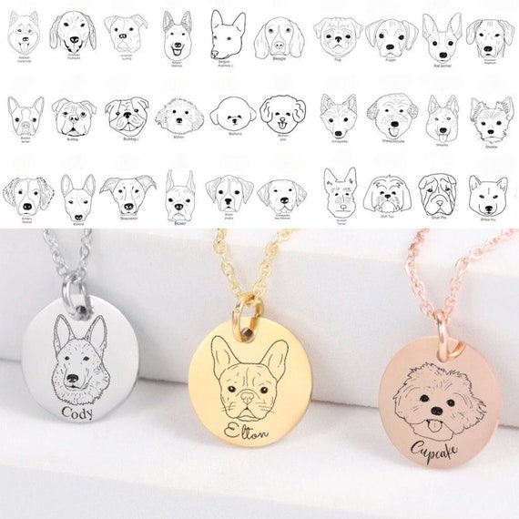 Dog hot sale face necklace