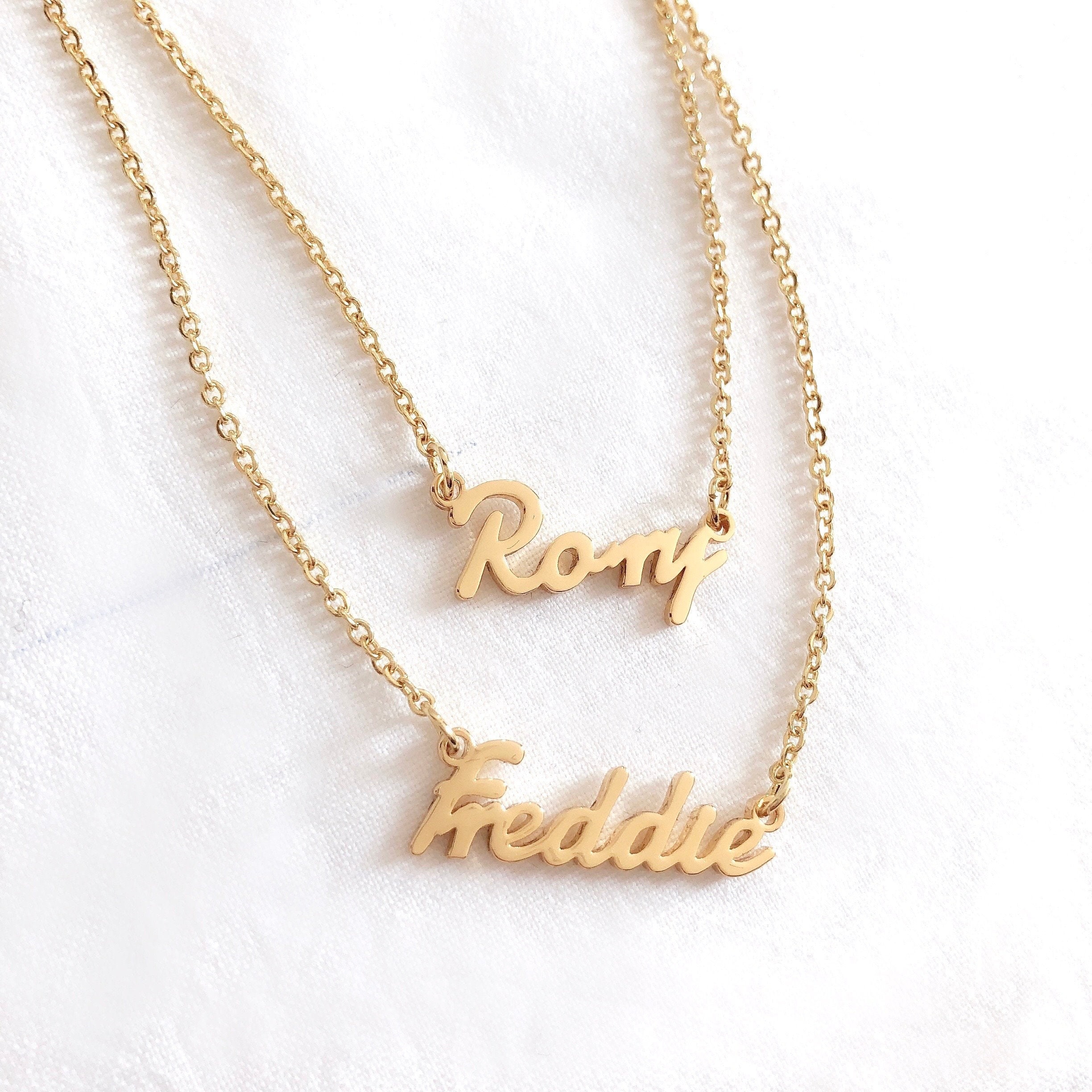 Two Name Necklace Layer Name Necklace Double Name Necklace Kids