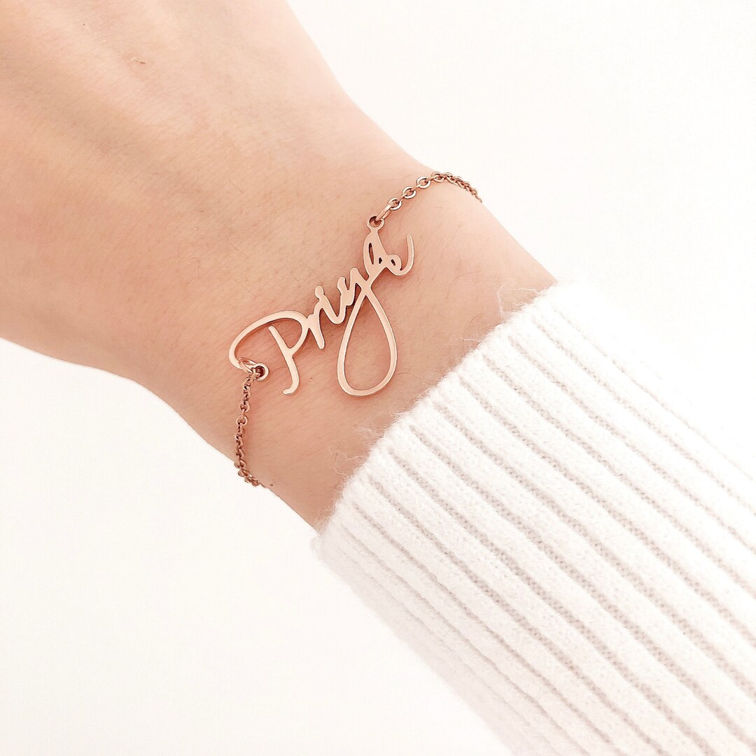 Name Bracelet Gold Personalised Dainty Bracelet Silver Custom