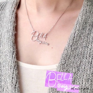 Gepersonaliseerde handschriftketting, handgeschreven berichtketting, werkelijke handtekeningketting, geheugenketting, schrijfsieraden, mama's cadeau