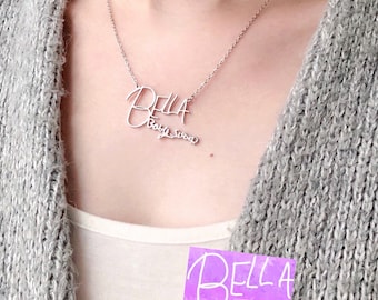 Personalised Handwriting Necklace, Handwritten Message Necklace, Actual Signature Necklace, Memory Necklace, Writing Jewellery, Mum&#39;s Gift