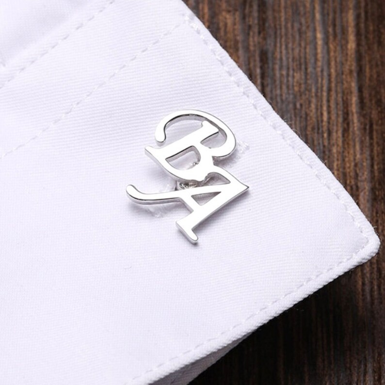 Custom Letter Cuff Links, Personalised Cufflinks, Double Letter Cuff Links, Two Initial Cufflinks, Anniversary Wedding Fathers Day Gift image 2