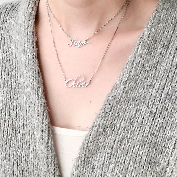 Layer Name Necklace Two Name Necklace 