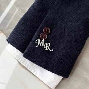 Gemelos con iniciales personalizados, gemelos con letras personalizadas, gemelos con iniciales dobles, joyas con iniciales para hombres, regalo de bodas, regalo para el padre