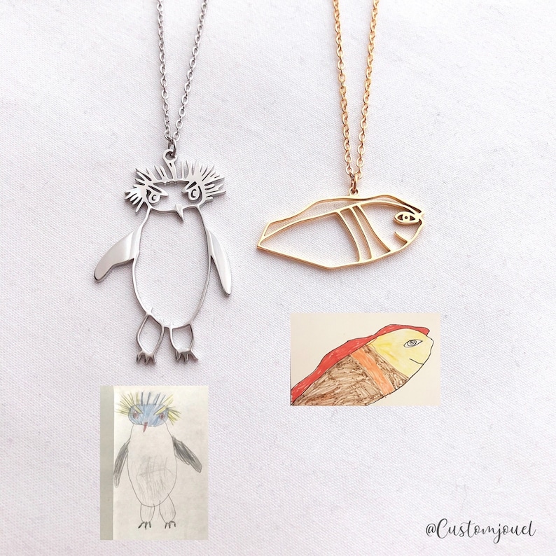 kids drawing necklace