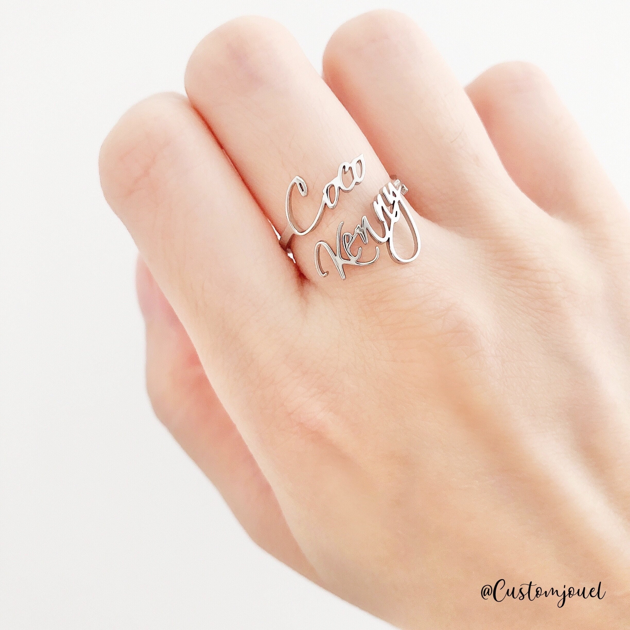 Double name 2024 personalised ring