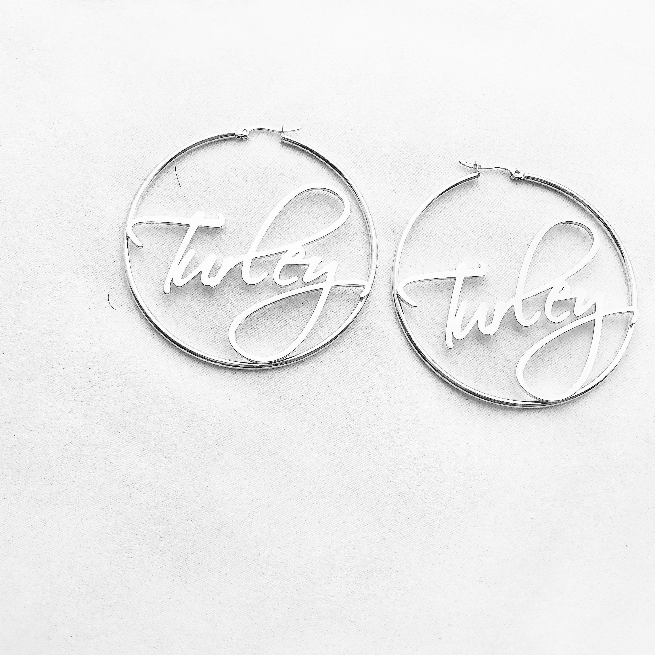 Name Hoop Earrings Custom Hoop Earrings Personalized Name Etsy UK