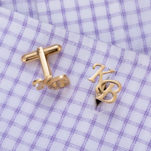 Custom Letter Cuff Links, Personalised Cufflinks, Double Letter Cuff Links, Two Initial Cufflinks, Anniversary Wedding Fathers Day Gift image 4