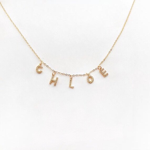 Choker with discount dangling letters