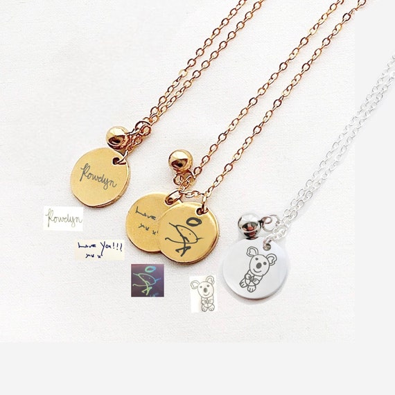 Buy Custom Drawing Necklace Kid s Artwork Necklace Engraved Logo
