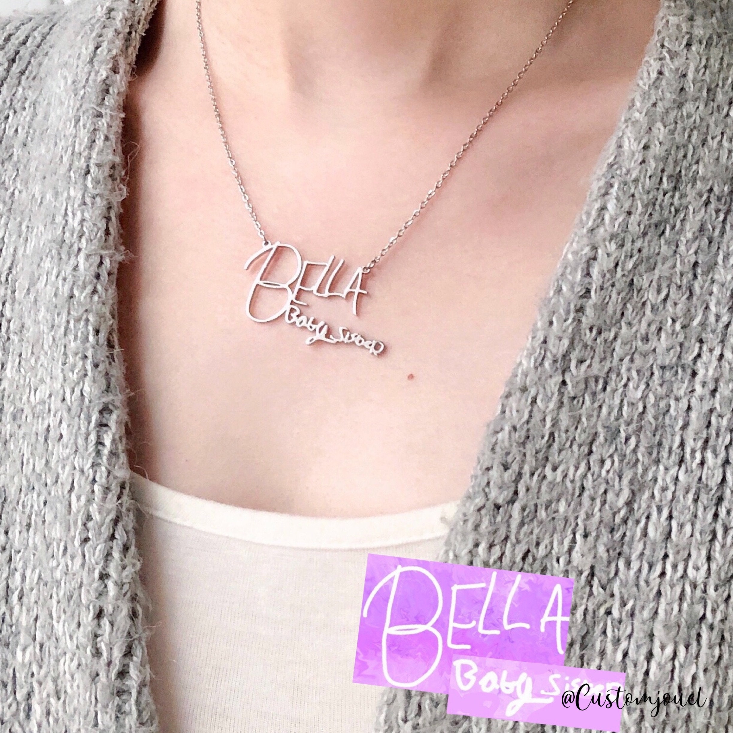 Actual Handwriting Necklace Handwritten 