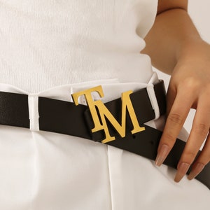 Hebilla de cinturón con doble inicial, hebilla de cinturón con letras, hebilla de cinturón personalizada, hebilla con alfabeto, hebilla de cinturón con nombre unisex, accesorio de cinturón personalizado