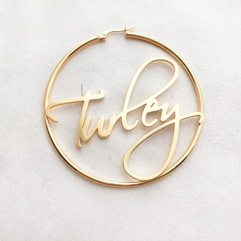 Name Hoop Earrings Custom Hoop Earrings Personalized Name Etsy UK