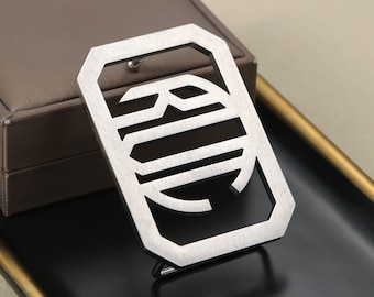 Hebilla de cinturón con monograma personalizado: hebilla inicial de acero inoxidable