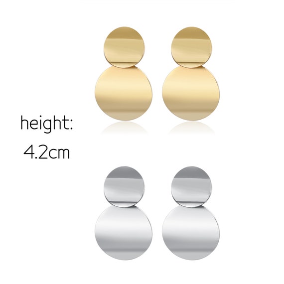 Double disc 2024 drop earrings