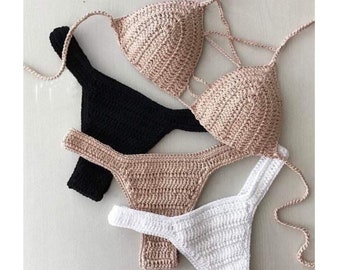 Handmade Crochet Bikini Set: Sexy Knitted Swimsuit