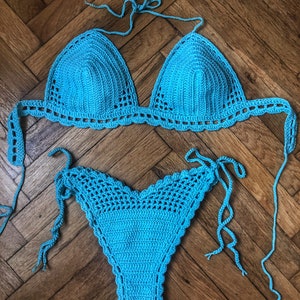 Crochet bikini set Crochet swimsuit Crochet beachwear Crochet swimwear with Lining Perfect gift for her