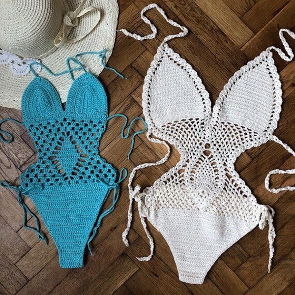 Matching swimsuits for mother and daughter Mommy and me swimwear Bathing suits family Crochet swimsuit Handmade Knitted swimsuit