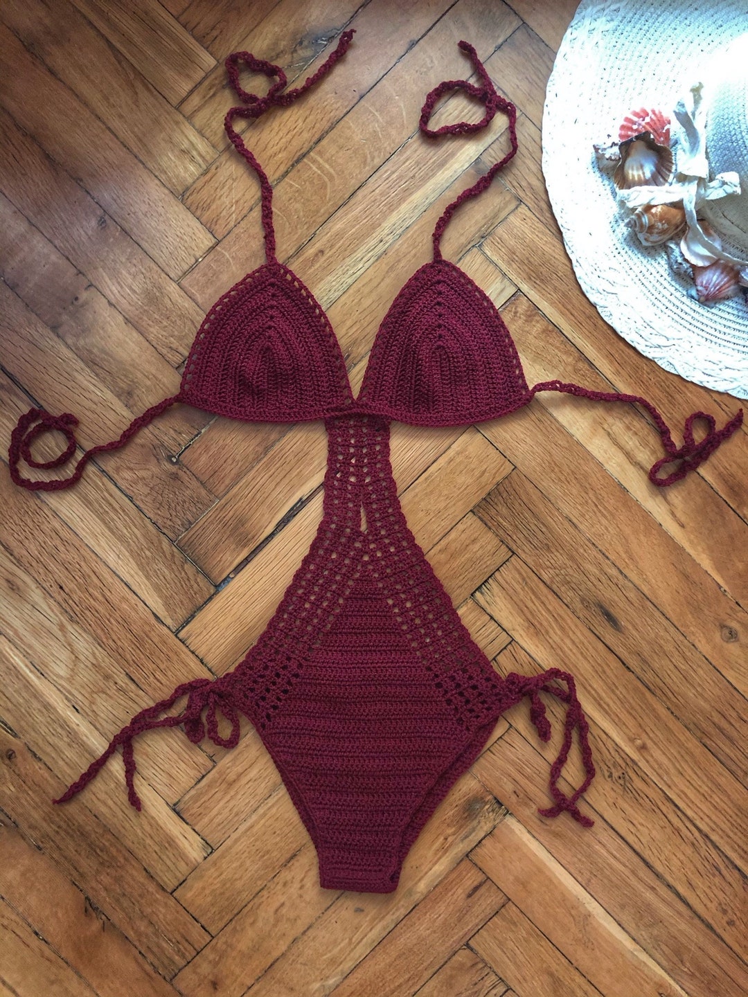 水着・ラッシュガード acka crochet frill swim wear S-M size 水着・ラッシュガード acka crochet frill swim wear S-M size