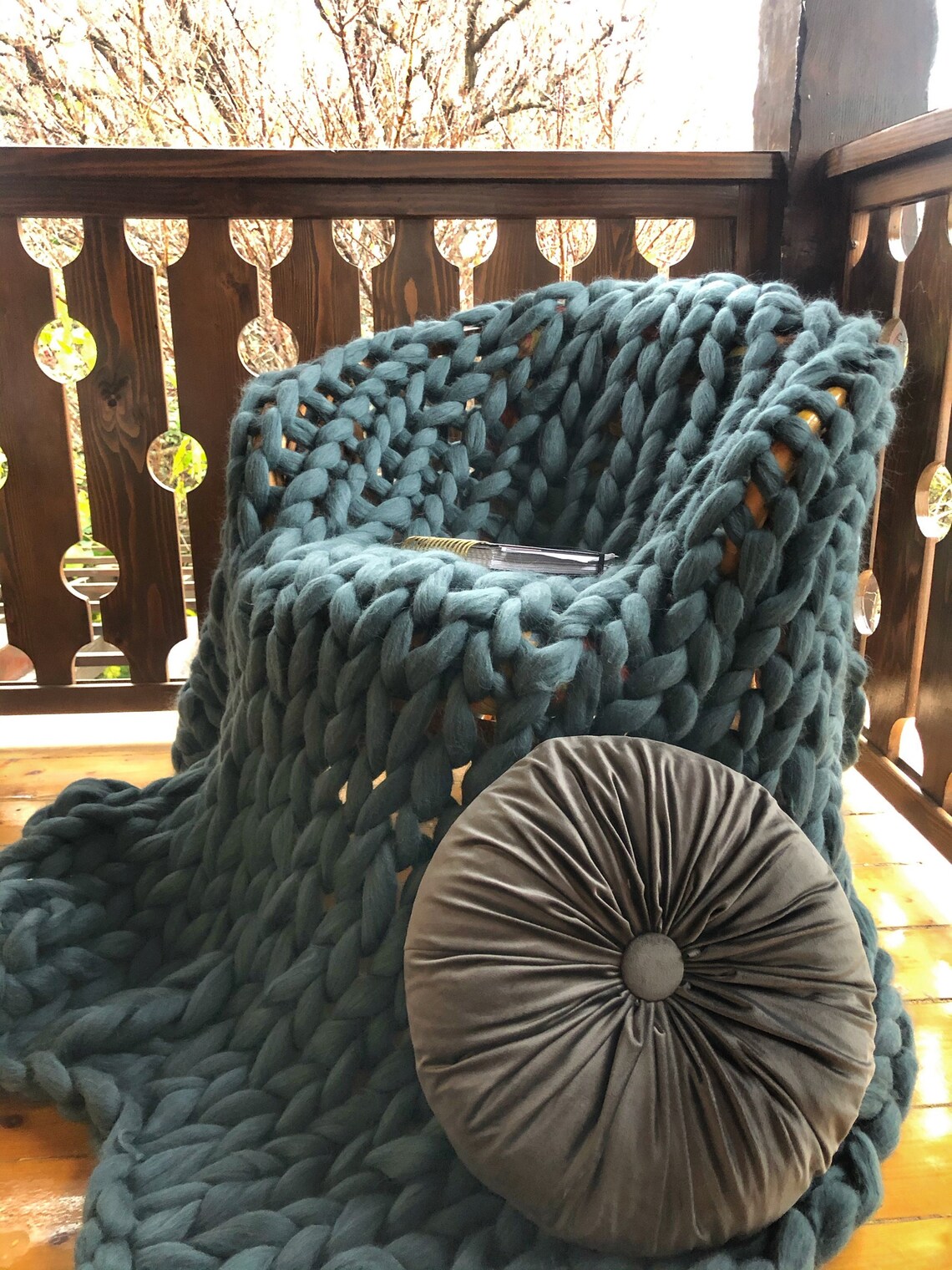 SALE Merino Wool Chunky Knit Blanket Chunky Knit Merino Wool Blanket