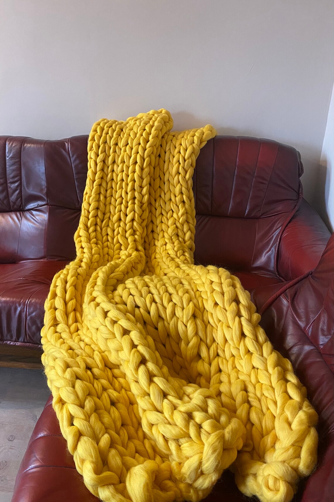 SALE Merino Wool Chunky Knit Blanket Chunky Knit Merino Wool Blanket