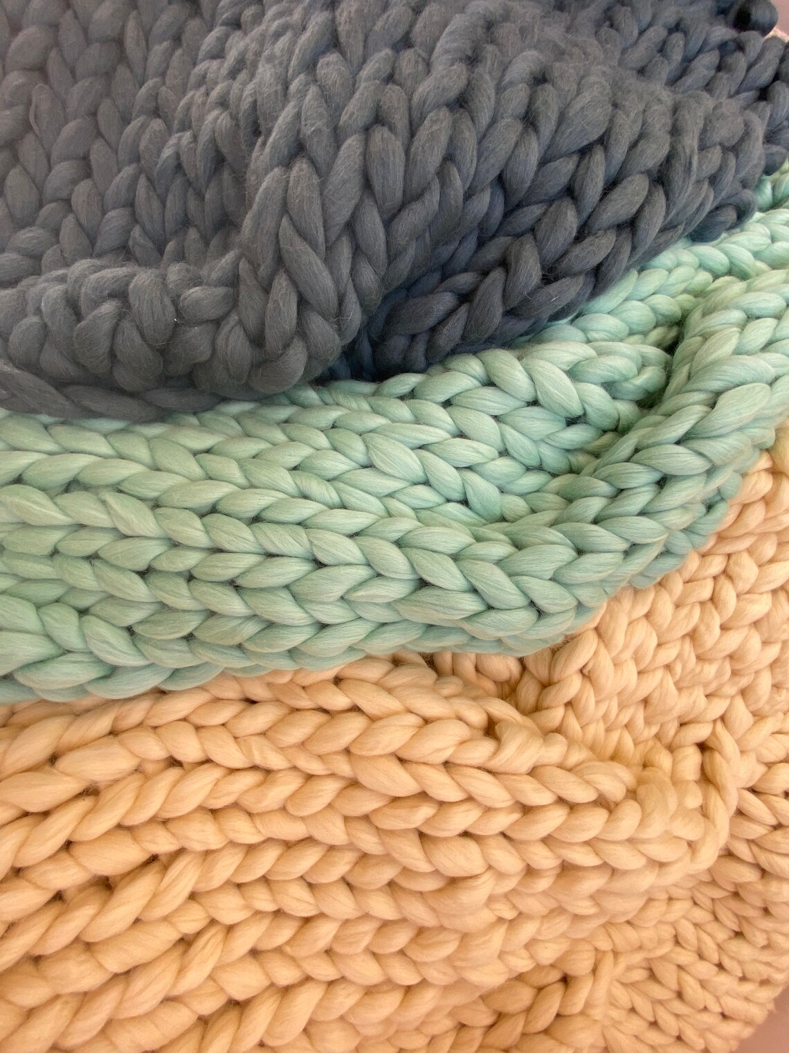 SALE Merino Wool Chunky Knit Blanket Chunky Knit Merino Wool Blanket