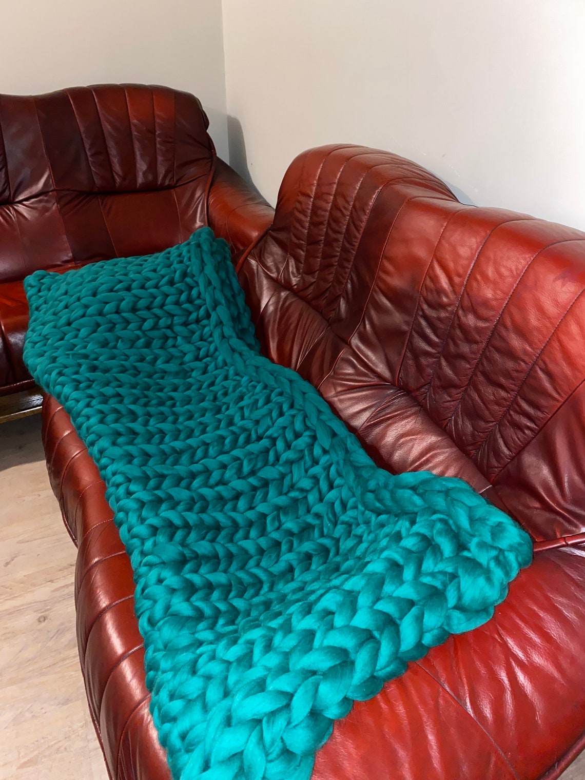 SALE Merino Wool Chunky Knit Blanket Chunky Knit Merino Wool Blanket