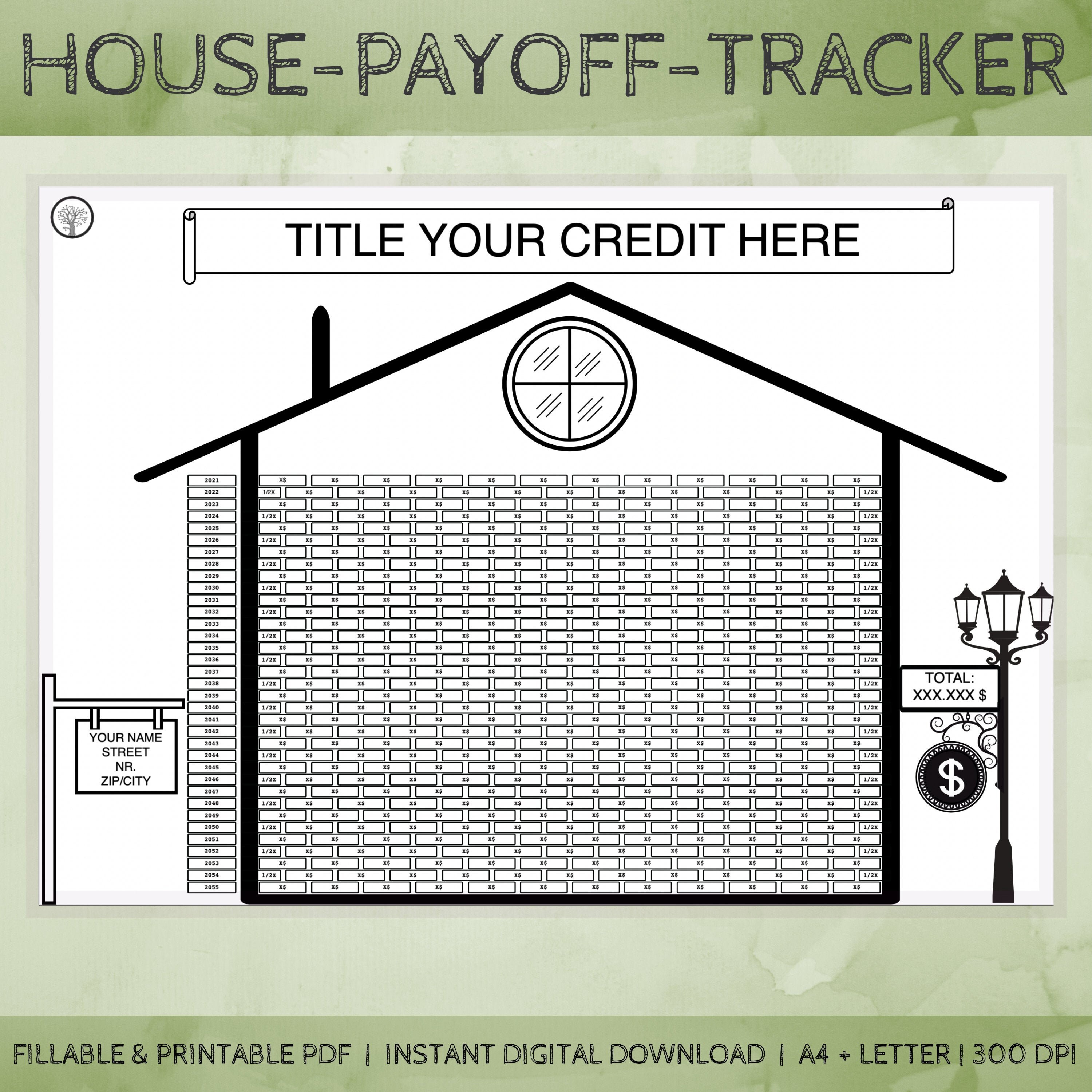 HOUSE PAYOFF TRACKER A4 / Letter Size Fillable Pdf File Etsy Australia