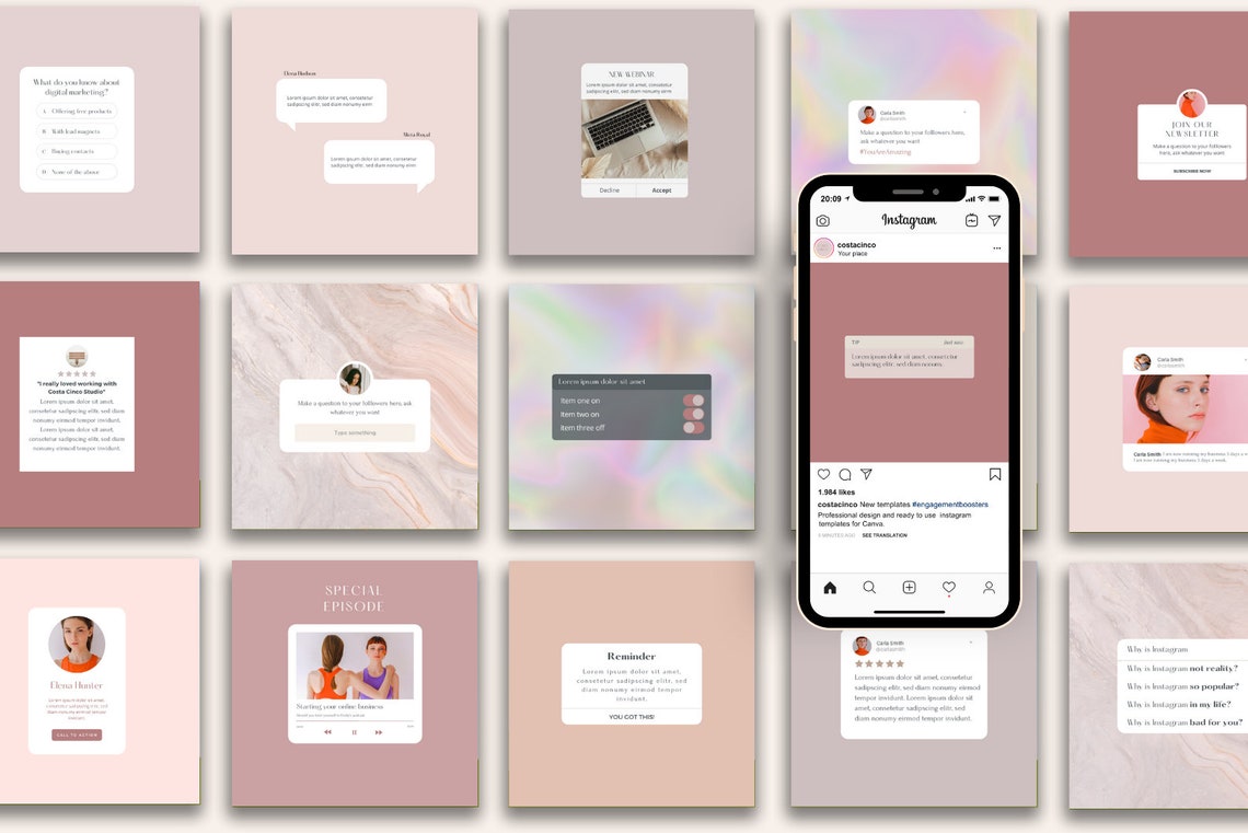 Instagram Notification Templates. Instagram Feed. Canva - Etsy