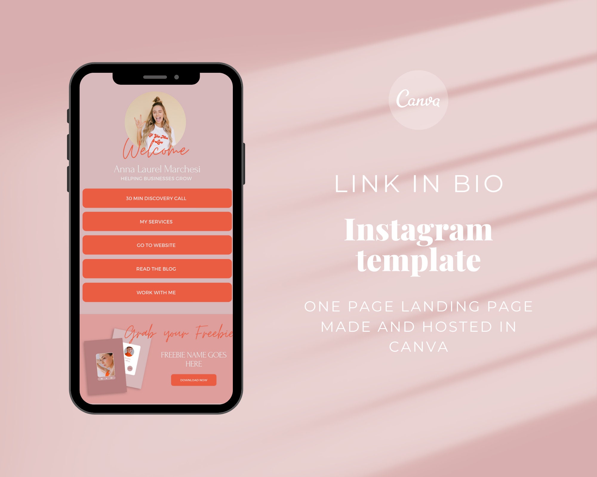 Instagram Link in bio template canva. 