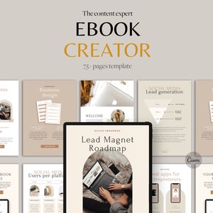 eBook template Canva. Marketing template. Online course creator.  Lead magnet template. Opt-in freebie ebook template for coach