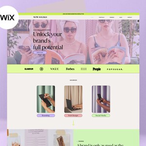 Wix website template I Premium website template for social media managers I Wix website marketing agencies I Premium Wix theme I Web site