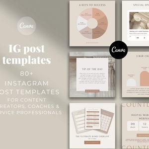 Coach Instagram Template I 80 Instagram Post Templates für Canva I Alarm, Benachrichtigung, Chart und Infografik Instagram Canva Templates.