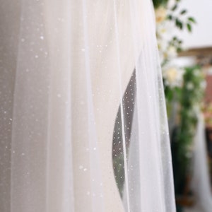 Eileen - Super Soft Sparkle Barely-there Veil, Bespoke Veil, Wedding Veil, Cathedral veil, Chapel veil, Glitter veil,G05